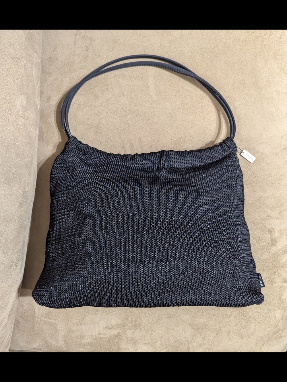 The Sak Black Knit Shoulder Bag